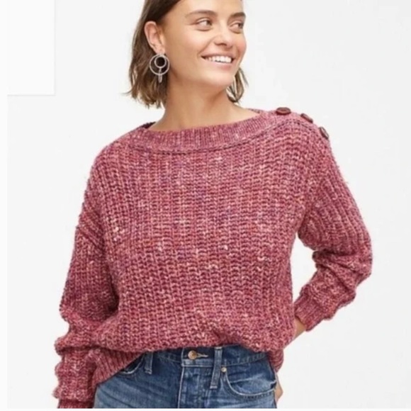J Crew Multi Color Wool Sweater Chunky Knit Pullover Grandmacore Layer Cozy - Picture 2 of 10